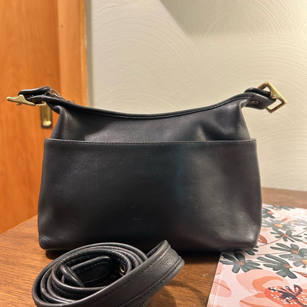 Vintage Coach Black Leather Legacy Shoulder Bag “Janice”